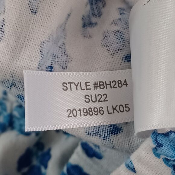 J Crew Pants Linen Cotton Blend Size 12 Block Print Floral Beach Preppy Cuffed - Picture 8 of 8